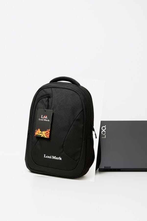 technest loui mark black color laptop backpack 22ltr