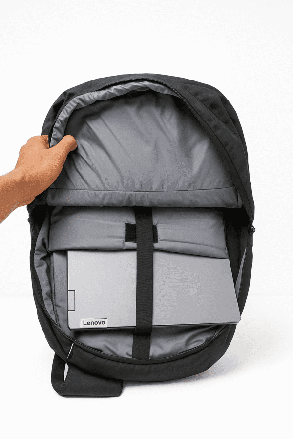technest loui mark black color laptop backpack 22ltr